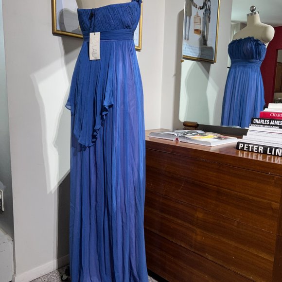 LAILA DRESS CHIFFON MAXI PURPLE BLUE SIZE 4 SMALL - Picture 6 of 16